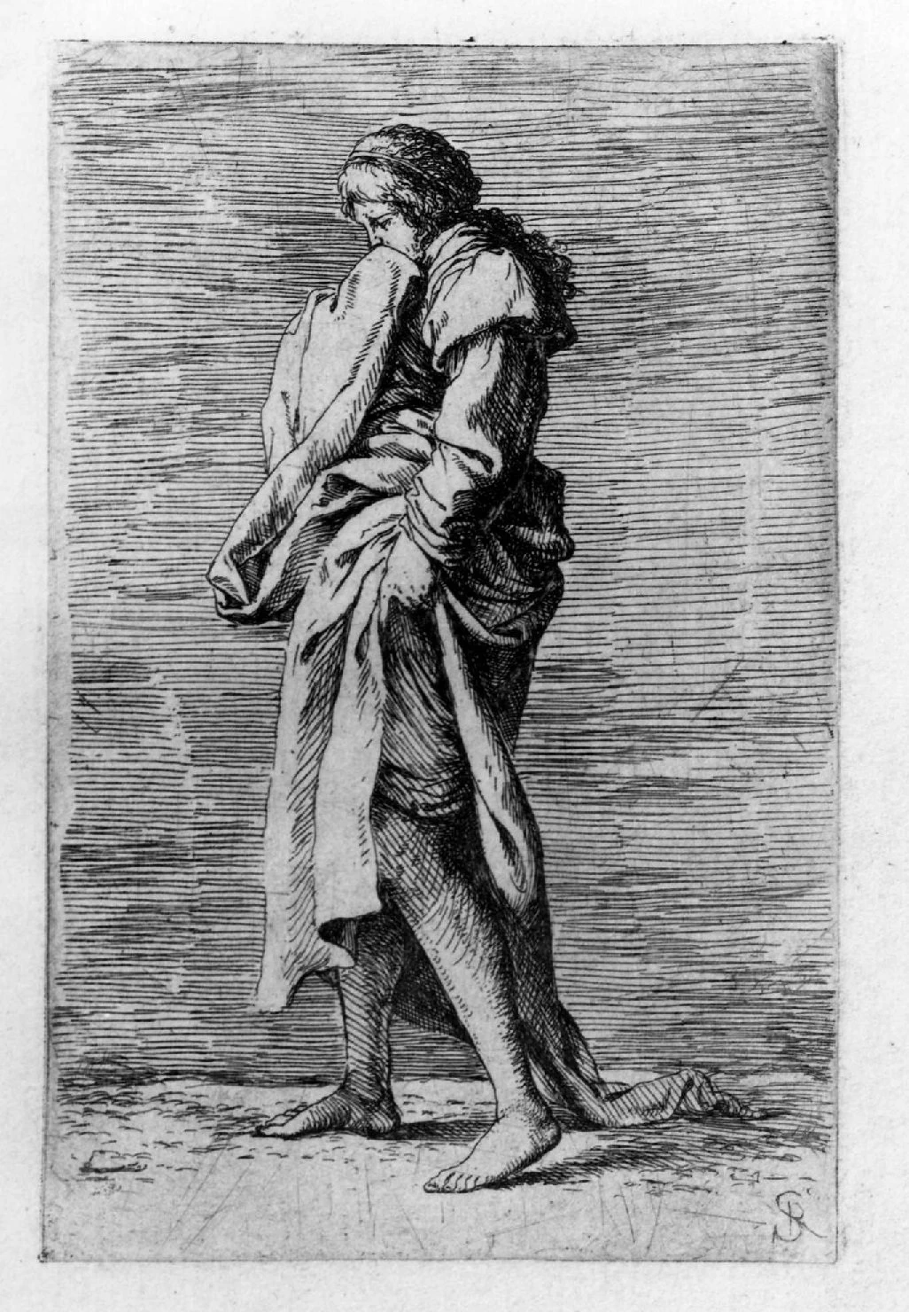 Stampa - Giovane pensierosa che cammina sollevando la veste, Musei Civici, Vicenza